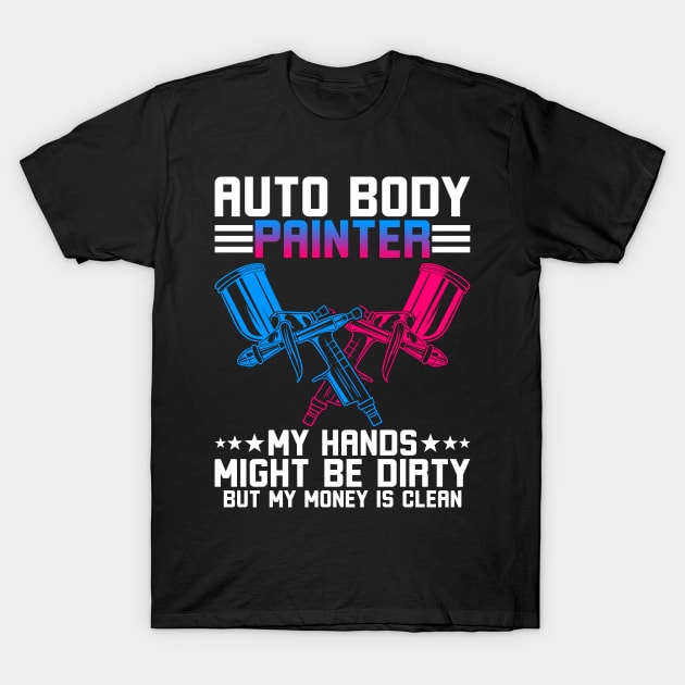 Auto Body Painter Spray Gun T-Shirt by MzumO